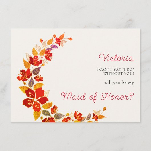 Verbrand Sinaasappel Tropische Hibiscus Bloemen Hu Menu (Voorkant)