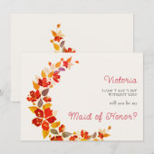 Verbrand Sinaasappel Tropische Hibiscus Bloemen Hu Menu (Voorkant / Achterkant)