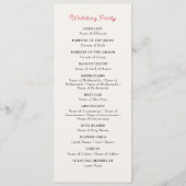 Verbrand Sinaasappel Tropische Hibiscus Bloemen Hu Programmakaart (Achterkant)