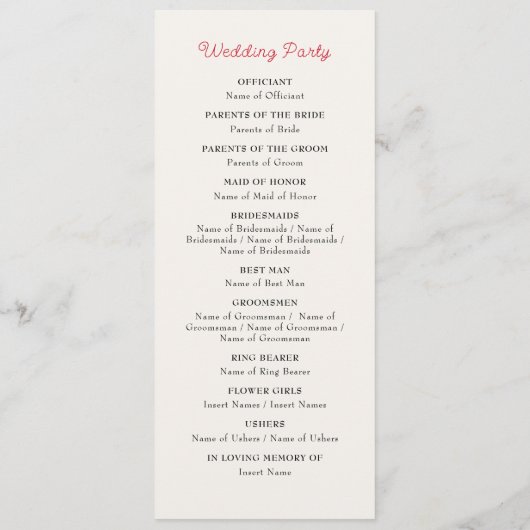 Verbrand Sinaasappel Tropische Hibiscus Bloemen Hu Programmakaart (Achterkant)