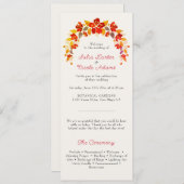 Verbrand Sinaasappel Tropische Hibiscus Bloemen Hu Programmakaart (Voorkant / Achterkant)