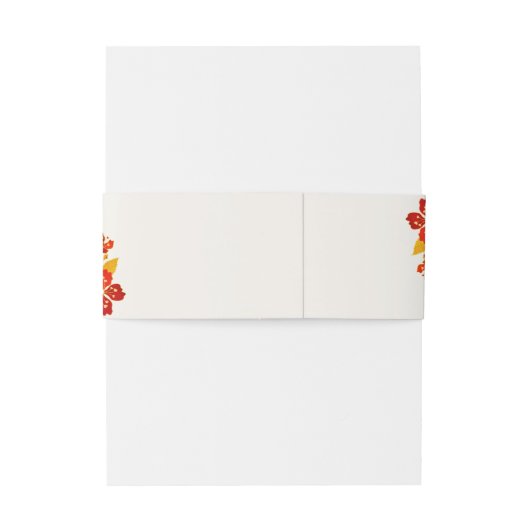 Verbrand Sinaasappel Tropische Hibiscus Bloemen Hu Uitnodigingen Wikkel (Achterkant Voorbeeld)