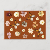 Verbrand Sinaasappel Wildflower Boho Wedding Detai Informatiekaartje (Achterkant)