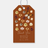 Verbrand Sinaasappel Wildflower Boho Wedding Favor Cadeaulabel (Achterkant)