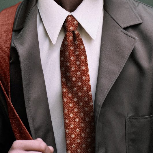 Verbrand Sinaasappel William Morris Floral Golden  Stropdas