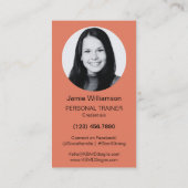 Verbrand Sinaasappel Wit Start Sterke Personal Tra Visitekaartje (Achterkant)