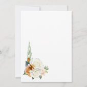 Verbrand Sinaasappel Witte Bloemen Trouwen Save th The Date (Achterkant)