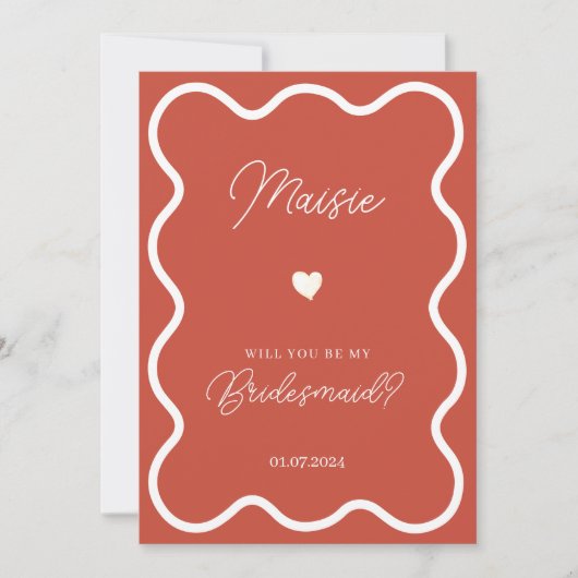 Verbrand sinaasappel wordt mijn bruidsmeisje aanzo kaart (Voorkant)