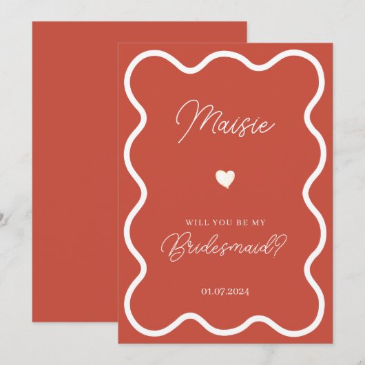 Verbrand sinaasappel wordt mijn bruidsmeisje aanzo kaart (Voorkant / Achterkant)