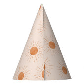 Verbrand Sinaasappel Zon Waterverf Verjaardagsfees Feesthoedjes (Achterkant)