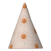 Verbrand Sinaasappel Zon Waterverf Verjaardagsfees Feesthoedjes (Rechts)