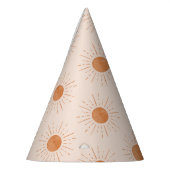 Verbrand Sinaasappel Zon Waterverf Verjaardagsfees Feesthoedjes (Links)