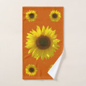 verbrand Sinaasappel - Zonnebloem Bad Handdoek (Handdoek)