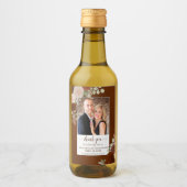 Verbrand Umber Boho Rozen Weddenschap Hartelijk da Wijn Etiket (Voorkant)