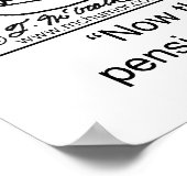 Verbrand uw pensioencheque om uw arm te houden poster (Hoek)