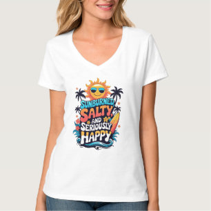 Verbrand, Zout en Gelukkig – Retro Strand Vibes T-shirt