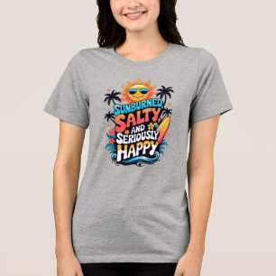 Verbrand, Zout en Gelukkig – Retro Strand Vibes Tri-Blend Shirt