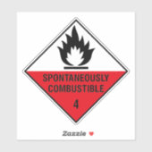 Verbrandbaar voor spontaan gebruik 4 Etiket Sticker (Vel)