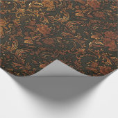 Verbrandd Gold Steampunk Gothic Damask Wrapping Pa Cadeaupapier (Hoek)