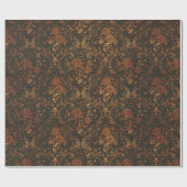 Verbrandd Gold Steampunk Gothic Damask Wrapping Pa Cadeaupapier (Vlak)