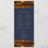 Verbrandd Oranje goudblauw marineverbinden Programmakaart (Achterkant)