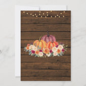 Verbrandd Oranje pompoen Rustisch Baby shower Kaart (Achterkant)