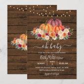 Verbrandd Oranje pompoen Rustisch Baby shower Kaart (Voorkant / Achterkant)