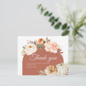 Verbrandd Oranje pompoenBaby shower Hartelijk dank Bedankkaart (Staand voorkant)