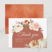 Verbrandd Oranje pompoenBaby shower Hartelijk dank Bedankkaart (Voorkant / Achterkant)