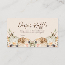 Verbrandd oranje pompoenBaby shower - Luieraffle Informatiekaartje