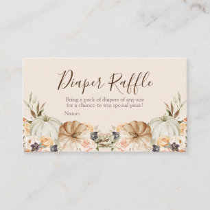 Verbrandd oranje pompoenBaby shower - Luieraffle Informatiekaartje