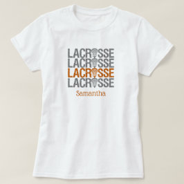 Verbrandd Oranje vervormd lacrossewoord T-shirt