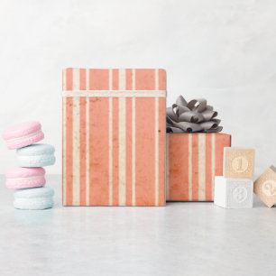 Verbrandd Sienna Oranje  Stripe Wrapppapier Cadeaupapier