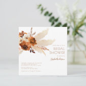 Verbrandd Sinaasappel Boho Pampas Grass Vrijgezell Kaart (Staand voorkant)