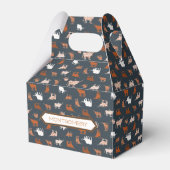 Verbrandd Sinaasappel en donkergrijze gepatterde L Bedankdoosjes (Voorkant Zijde)