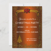 Verbrandd Sinaasappel en goudglitter kerstmis Kaart (Voorkant)