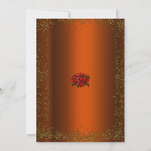 Verbrandd Sinaasappel en goudglitter kerstmis Kaart (Achterkant)