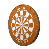 Verbrandd Sinaasappel en wit | Breedspeelse sportl Dartbord (Voorkant Rechts)