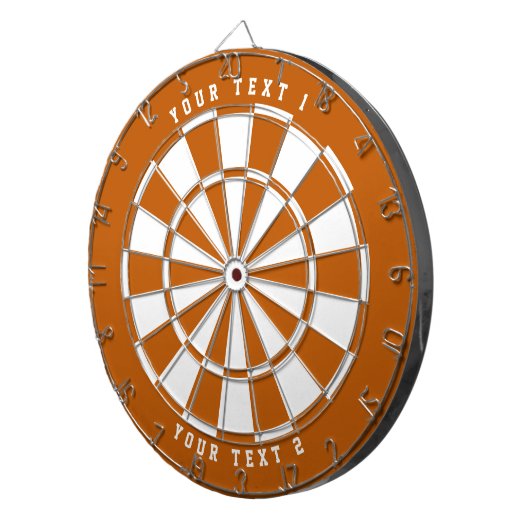 Verbrandd Sinaasappel en wit | Breedspeelse sportl Dartbord (Voorkant Rechts)
