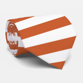 Verbrandd Sinaasappel en wit horizontaal gestreept Stropdas (Opgerold)