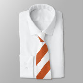Verbrandd Sinaasappel en wit Stropdas met streep. (Gebonden)