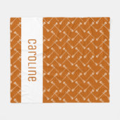 Verbrandd Sinaasappel Lacrosse White Sticks Patter Fleece Deken (Voorkant (Horizontaal))