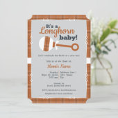 Verbrandd Sinaasappel Pset Rattle Longhorn Baby sh Kaart (Staand voorkant)