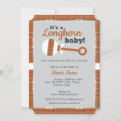 Verbrandd Sinaasappel Pset Rattle Longhorn Baby sh Kaart (Voorkant)