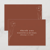 Verbrandde bruine botanische flora Dank je wel Kaart (Voorkant / Achterkant)