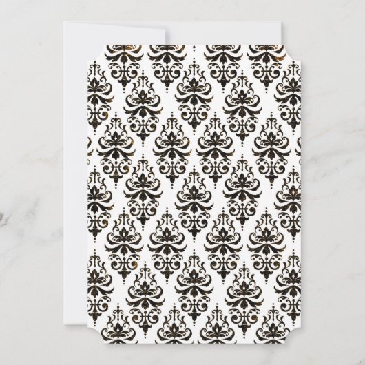 Verbrandde  Damask 18e Birthday Party Kaart (Achterkant)