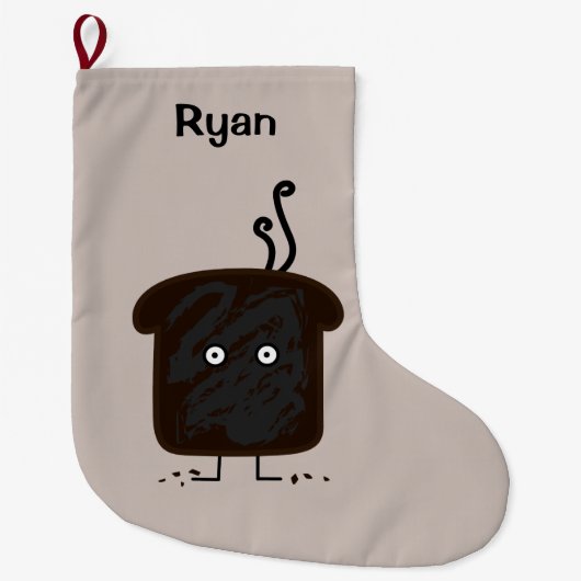 Verbrandde gistrook schuurt brood grote kerstsok (Voorkant)