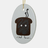 Verbrandde gistrook schuurt brood keramisch ornament (Links)