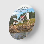 Verbrandde havenvuurtoren van de kade Maine Wall C Ronde Klok (Hoek)