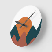 Verbrandde Oranje Aarde Tones Abstract Achtergrond Ronde Klok (Hoek)